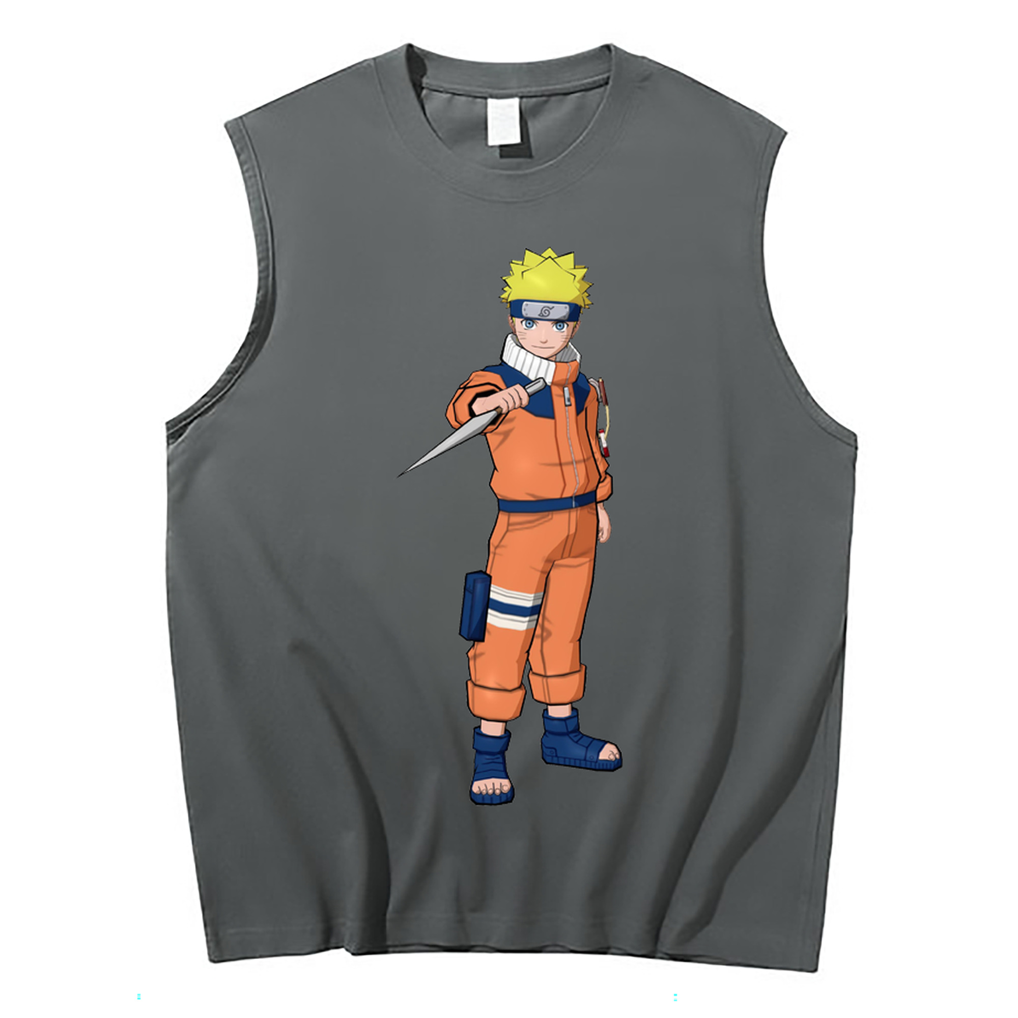 （画像用） NARUTO -ナルト- うずまき ナルト Uzumaki Naruto コットン100％タンクトップ（フロントプリント）
